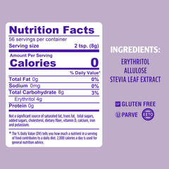 Zero-calorie baking visual demonstrates sweet-tasting, calorie-free baking option.