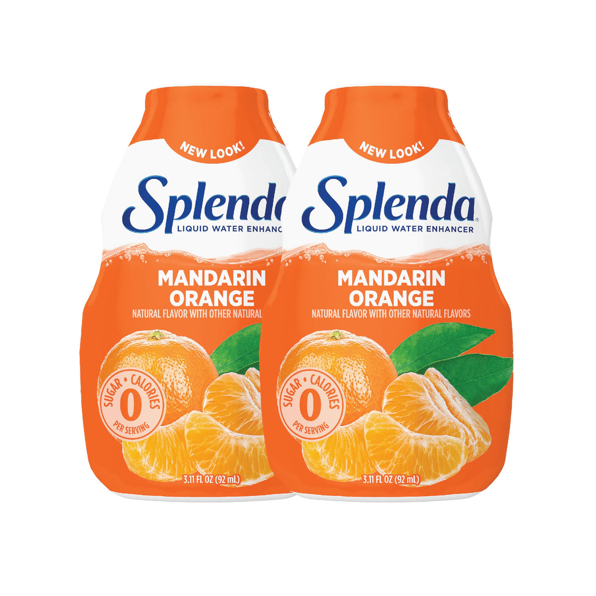 SPLENDA Mandarin Orange liquid water enhancer bottle offers zero sugar flavor.