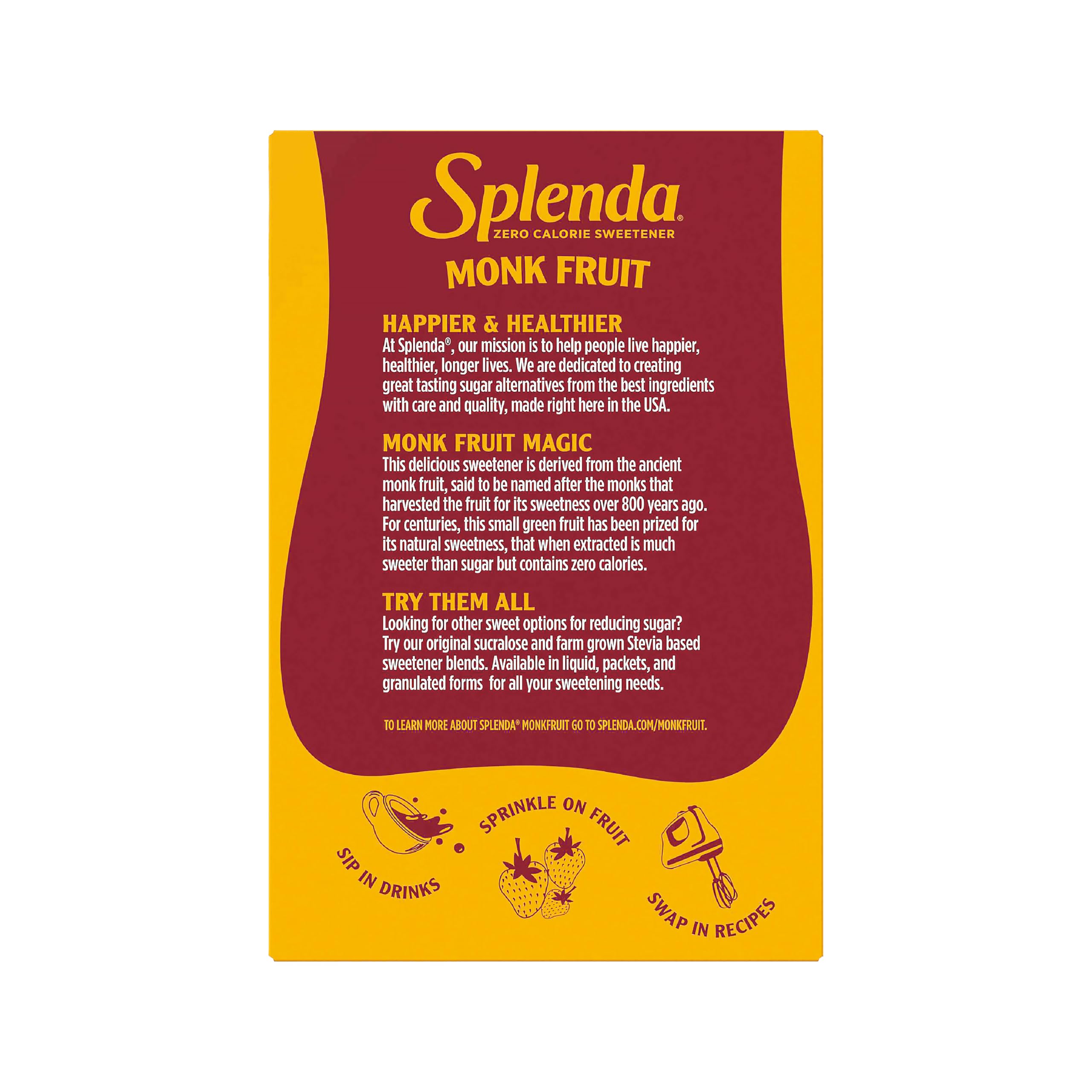 Family enjoys drinks sweetened with SPLENDA Monk Fruit zero-calorie sweetener.