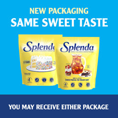 SPLENDA no-calorie sweetener in a mixing bowl for baking versatility.