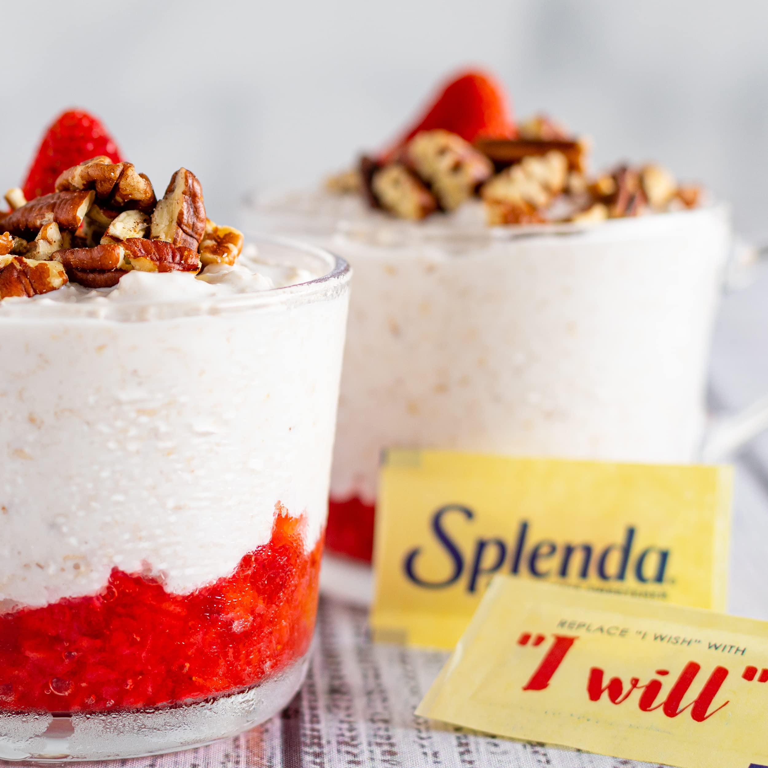 Splenda no-calorie sweetener added to coffee for balanced sweetness.