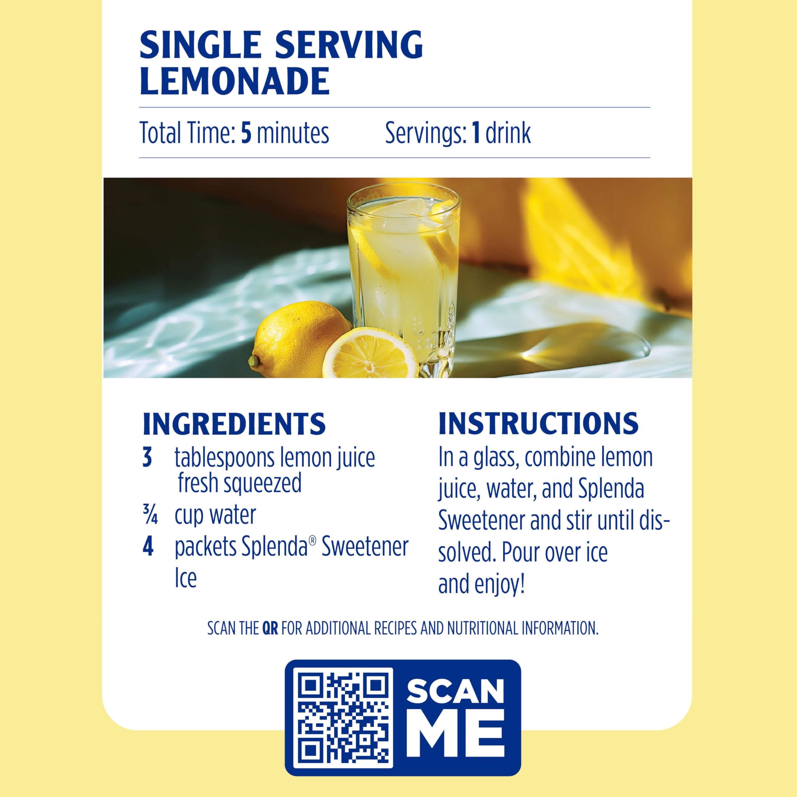 SPLENDA packets on a kitchen counter ready to use.
