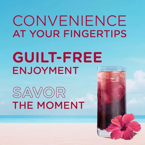 SPLENDA Premium Hibiscus Tea petals graphic evokes natural flavor with health-conscious appeal.