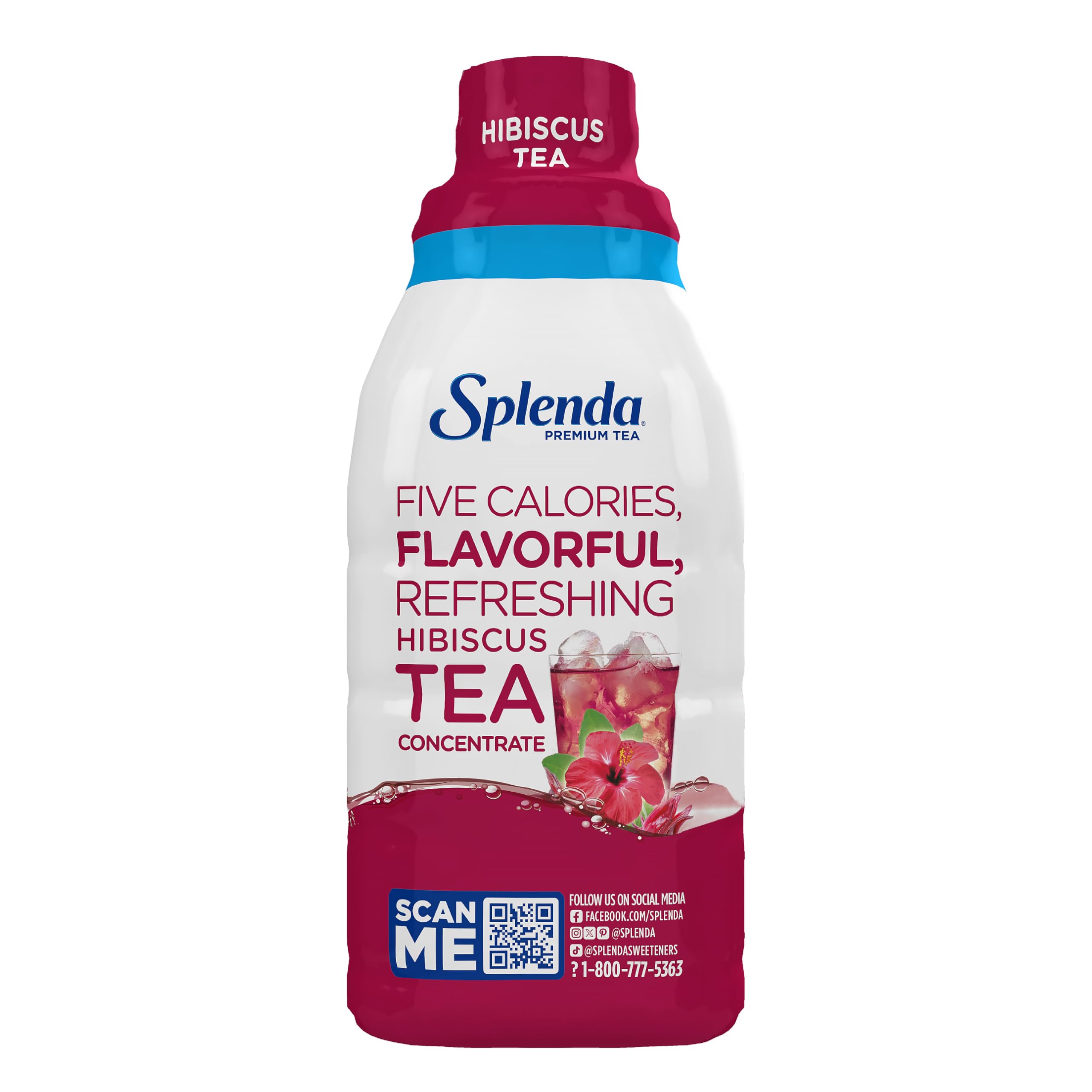 SPLENDA Premium Hibiscus Tea counter display emphasizes convenience and versatile serving options.