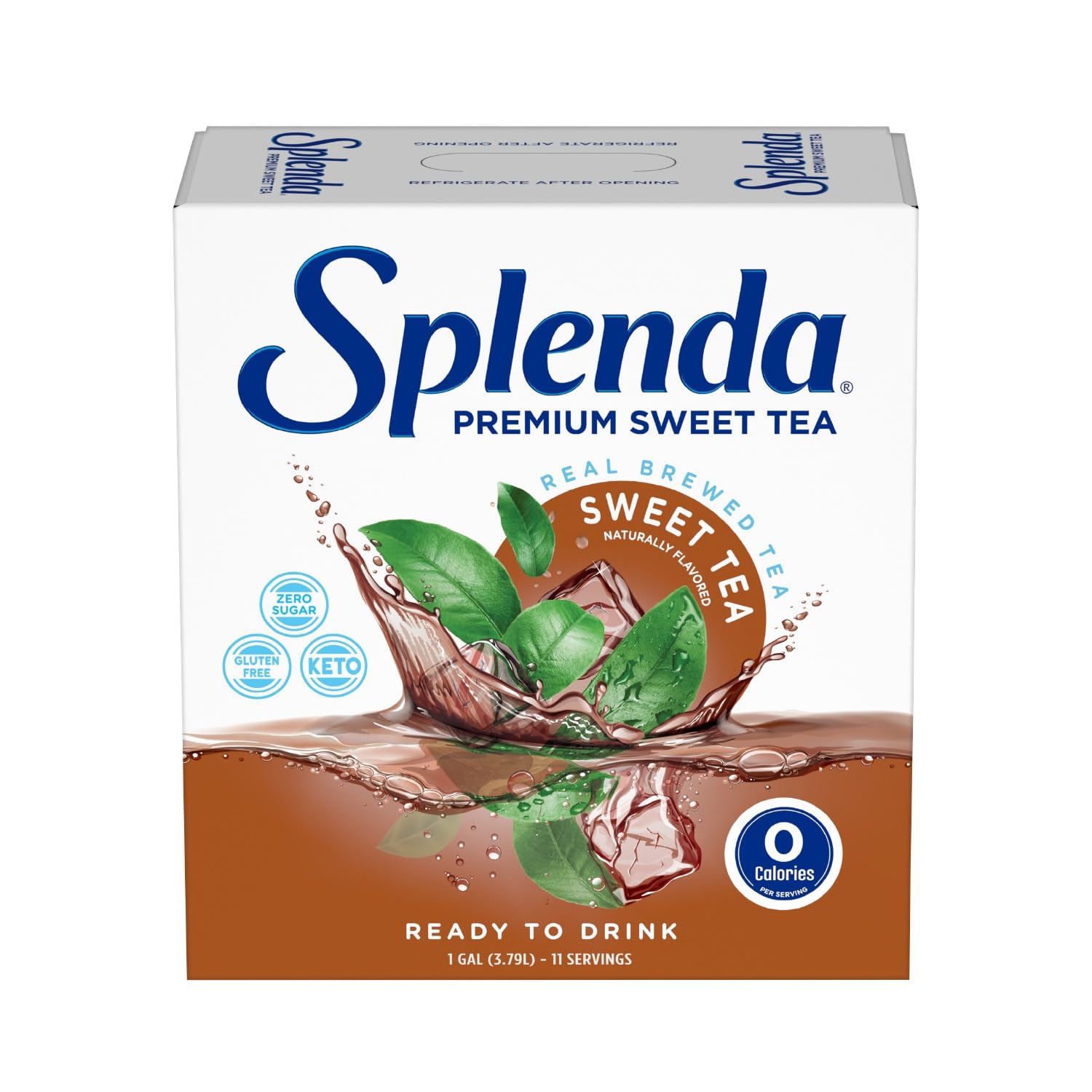 SPLENDA Premium Sweet Tea On Tap opened bag-in-box after pouring.