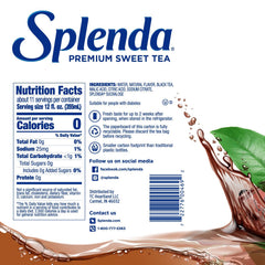 SPLENDA Premium Sweet Tea On Tap pour over glass highlights ready-to-chill convenience.