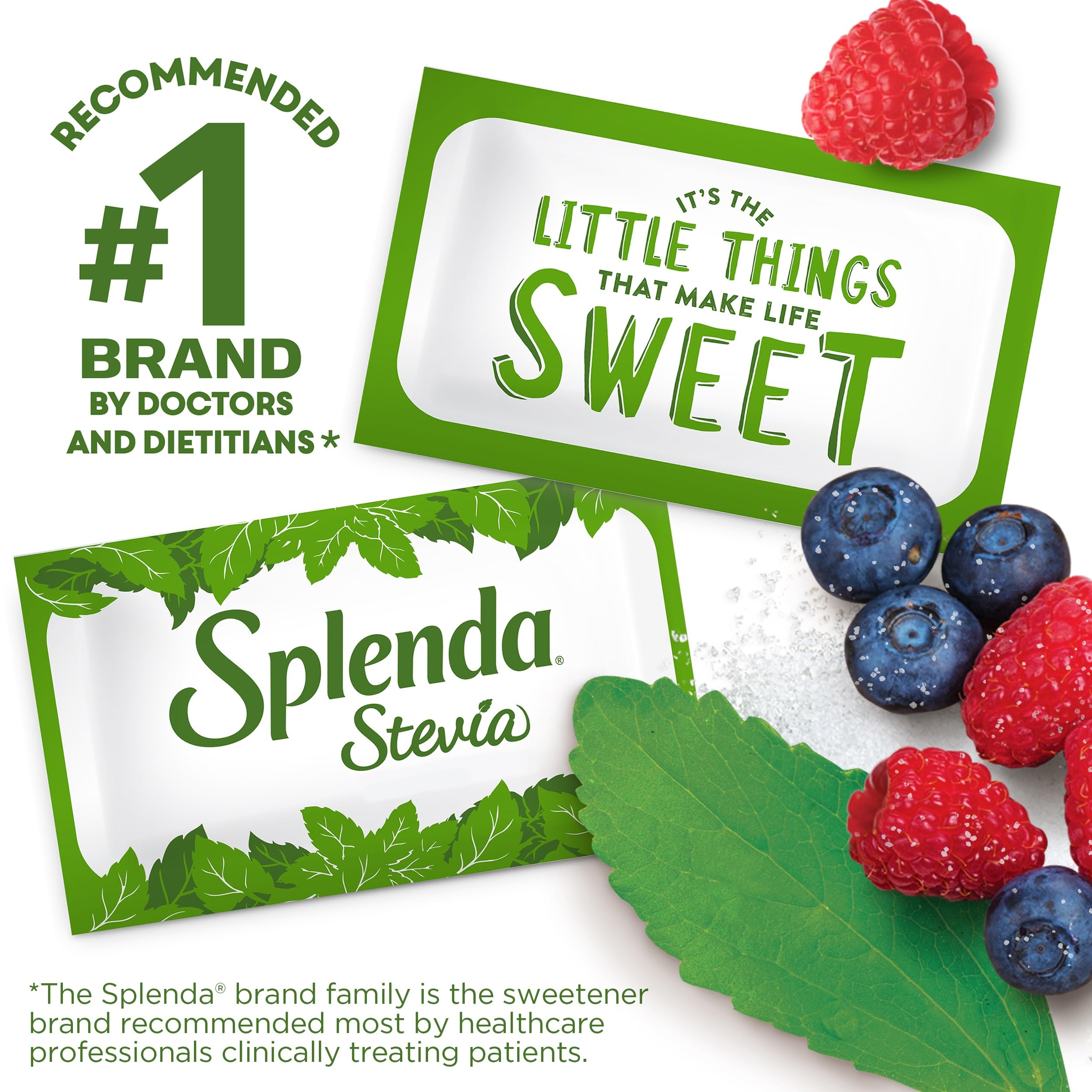 Splenda Stevia packets for coffee and tea to reduce calories.