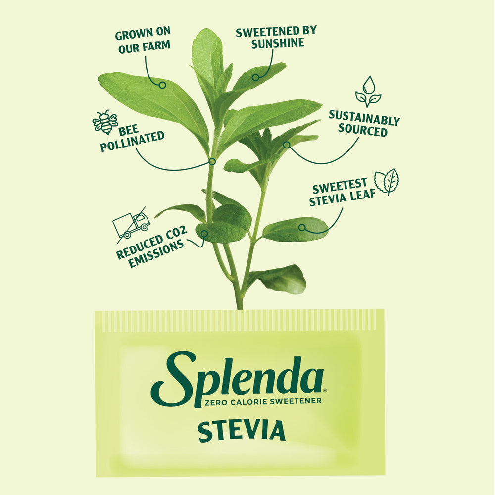 SPLENDA Stevia jar dissolves in coffee for natural, low-calorie flavor