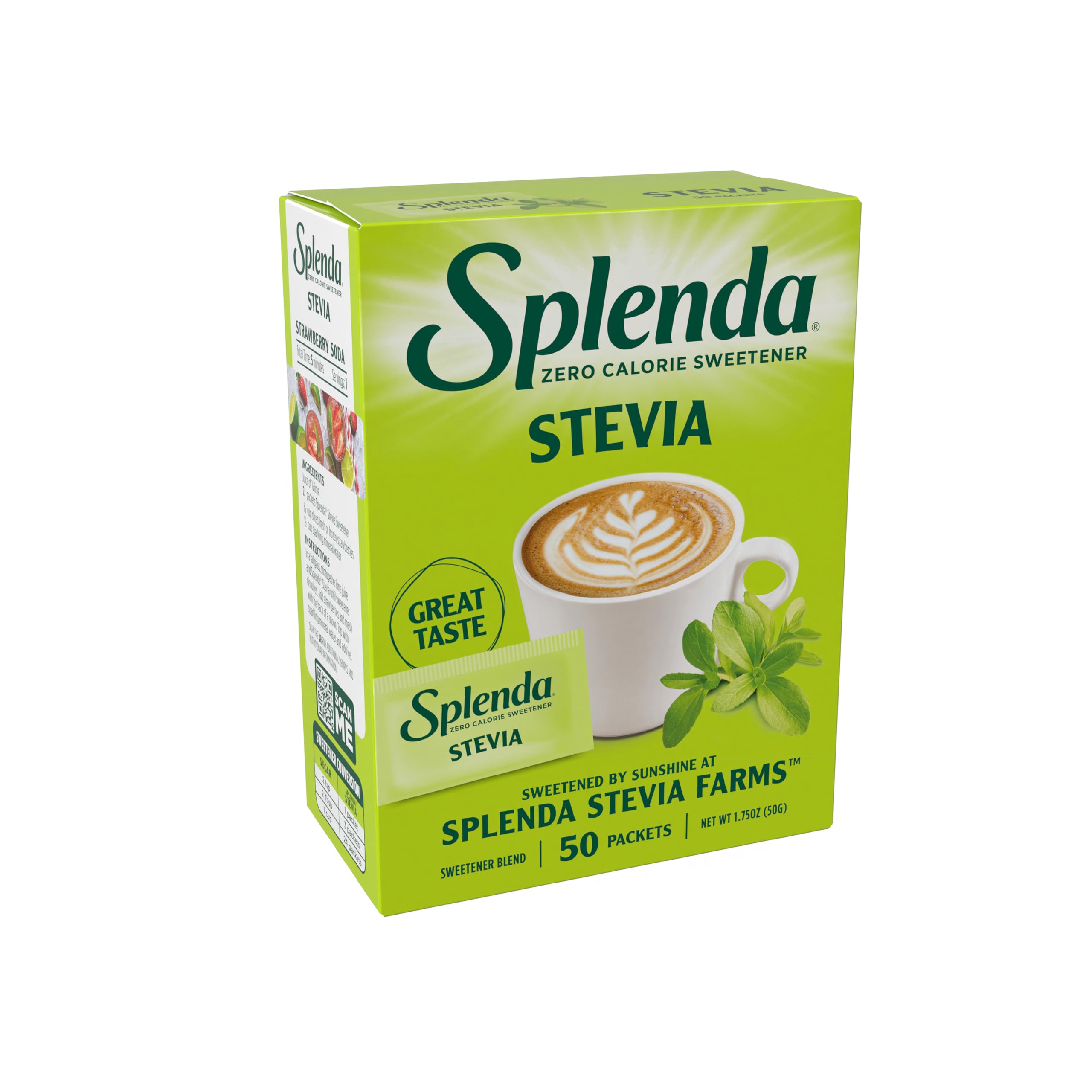 SPLENDA Stevia farm‑grown plants illustrate US grown source.