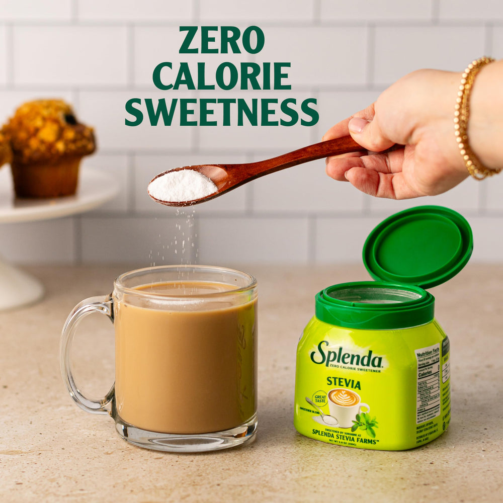 SPLENDA Stevia label closeup highlights Reb D rich sweetness and product identity