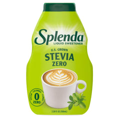 SPLENDA Stevia Liquid Drops bottle pour adds instant sweetness to coffee