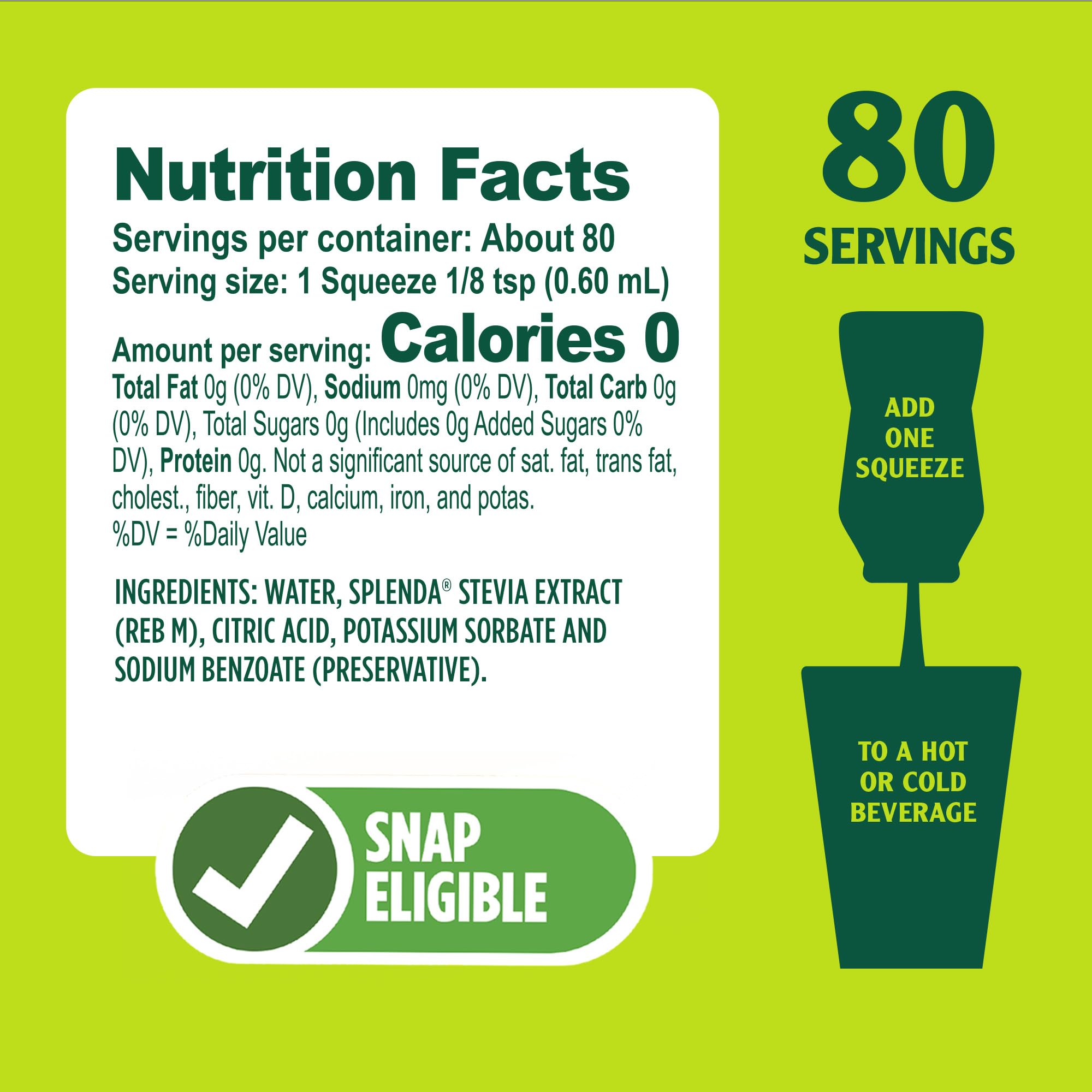 SPLENDA Stevia Liquid Drops kitchen usage for beverages and recipes
