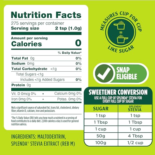 SPLENDA Stevia resealable pouch shown for easy storage