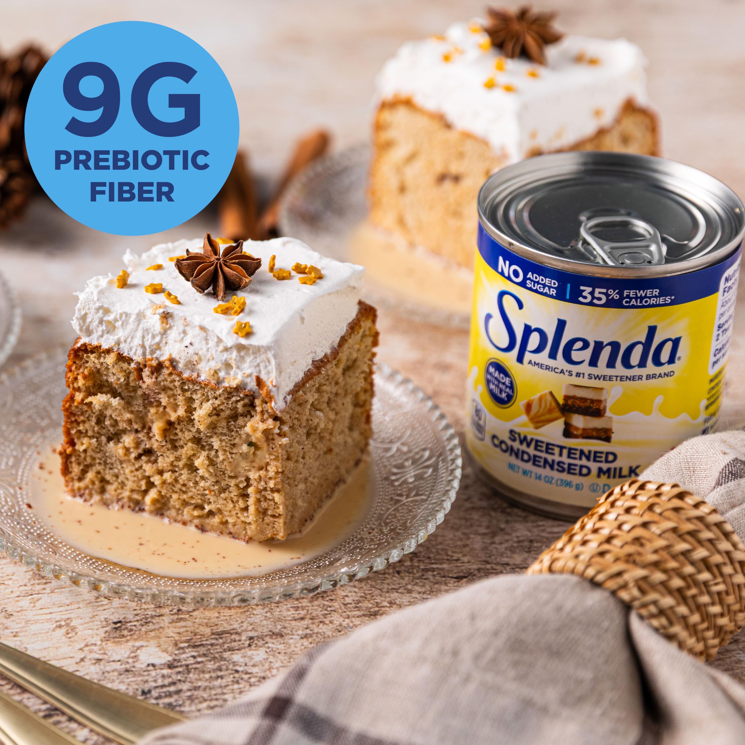 SPLENDA Sweetened Condensed Milk drizzle over coffee for a smoother taste