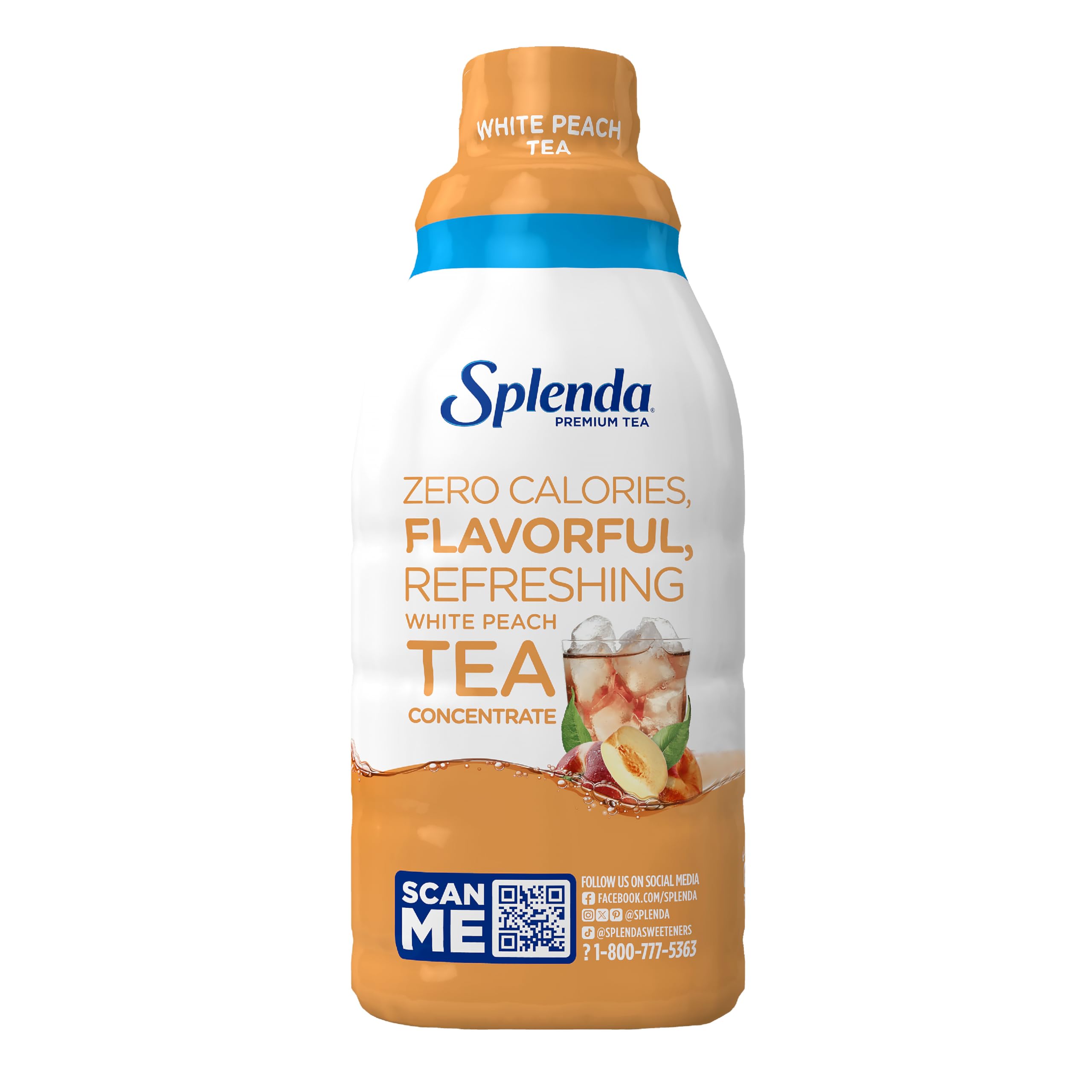 Kitchen setup showing SPLENDA bottle with glass and ice