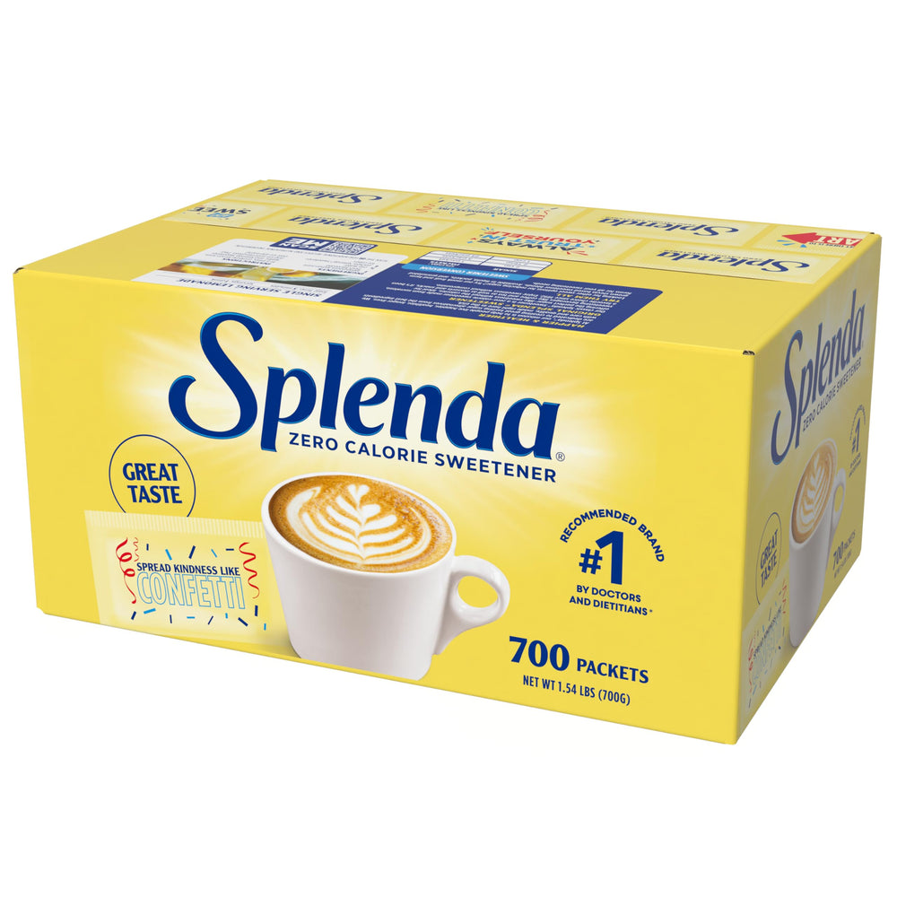 SPLENDA Zero Calorie packets packaging on shelf for everyday use.