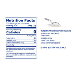 SPLENDA presented with a cup, illustrating sugar-free sweetness in drinks.