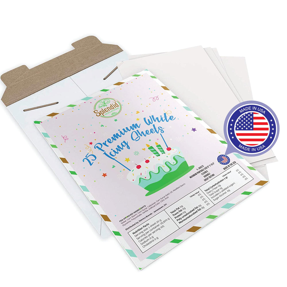 Splendid Sensations edible paper sheets laid flat for cake and cookie design.