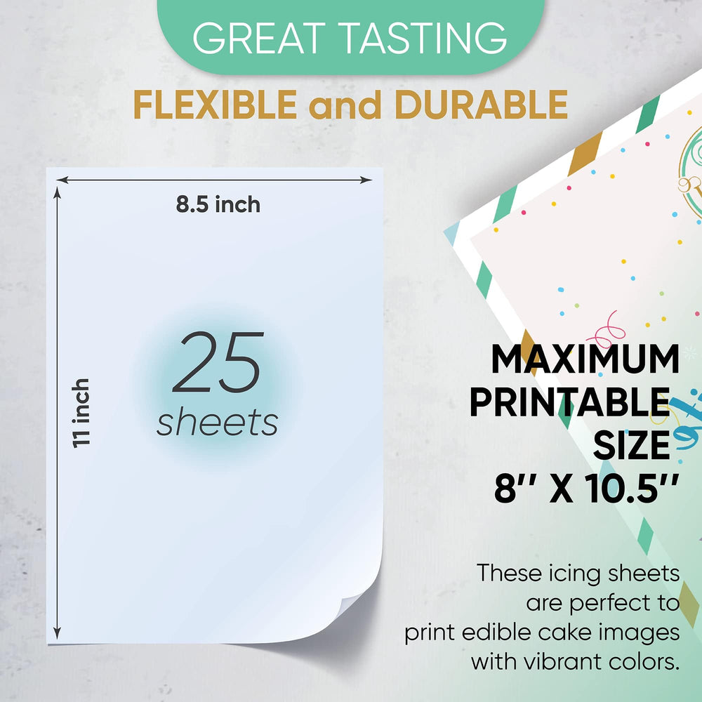 Compatible with standard cake printers for easy at home printing.