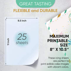 Compatible with standard cake printers for easy at home printing.