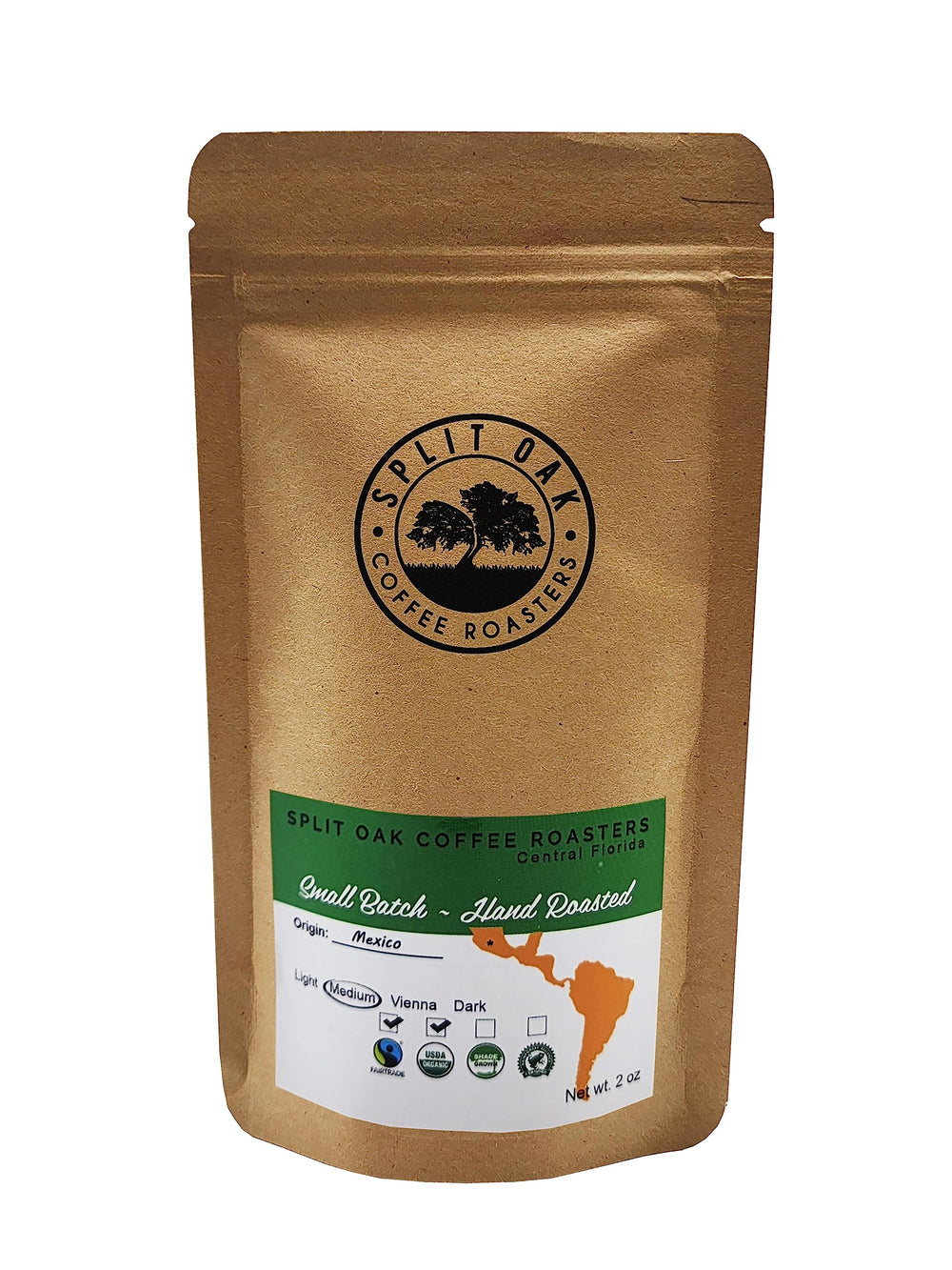 Split Oak Honduras, Mexico, and Guatemala trio brings balanced notes to the cup.