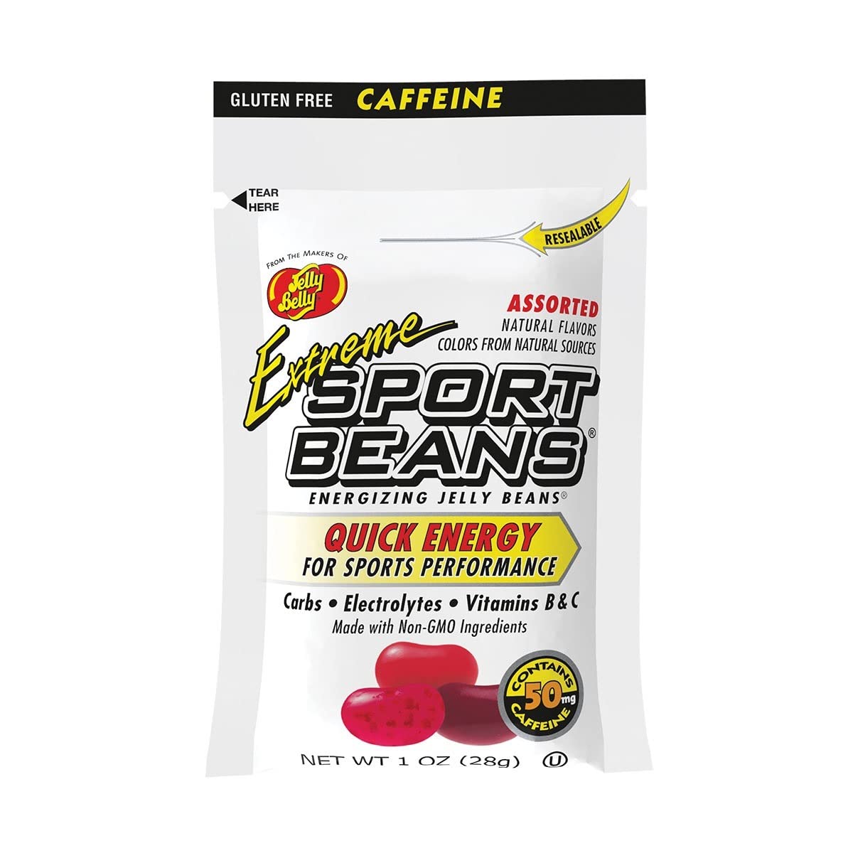 Extreme Sport Beans bag with assorted flavors for quick workout energy and hydration.