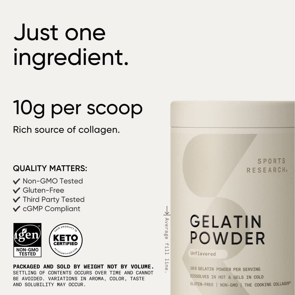 Sports Research Gelatin forms a cold gel for jellies and desserts.