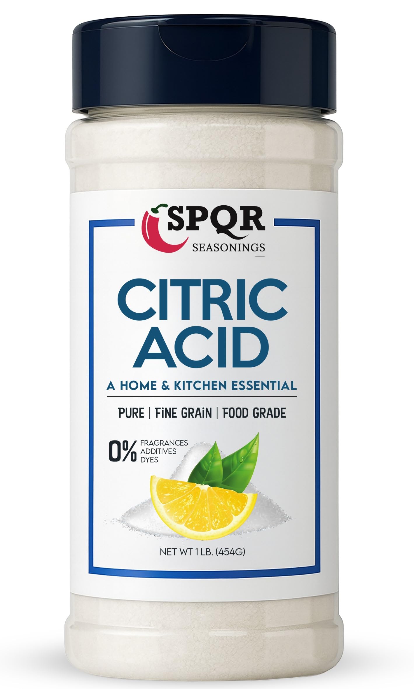 SPQR Seasonings Citric Acid 1lb bottle for versatile flavoring and cleaning.
