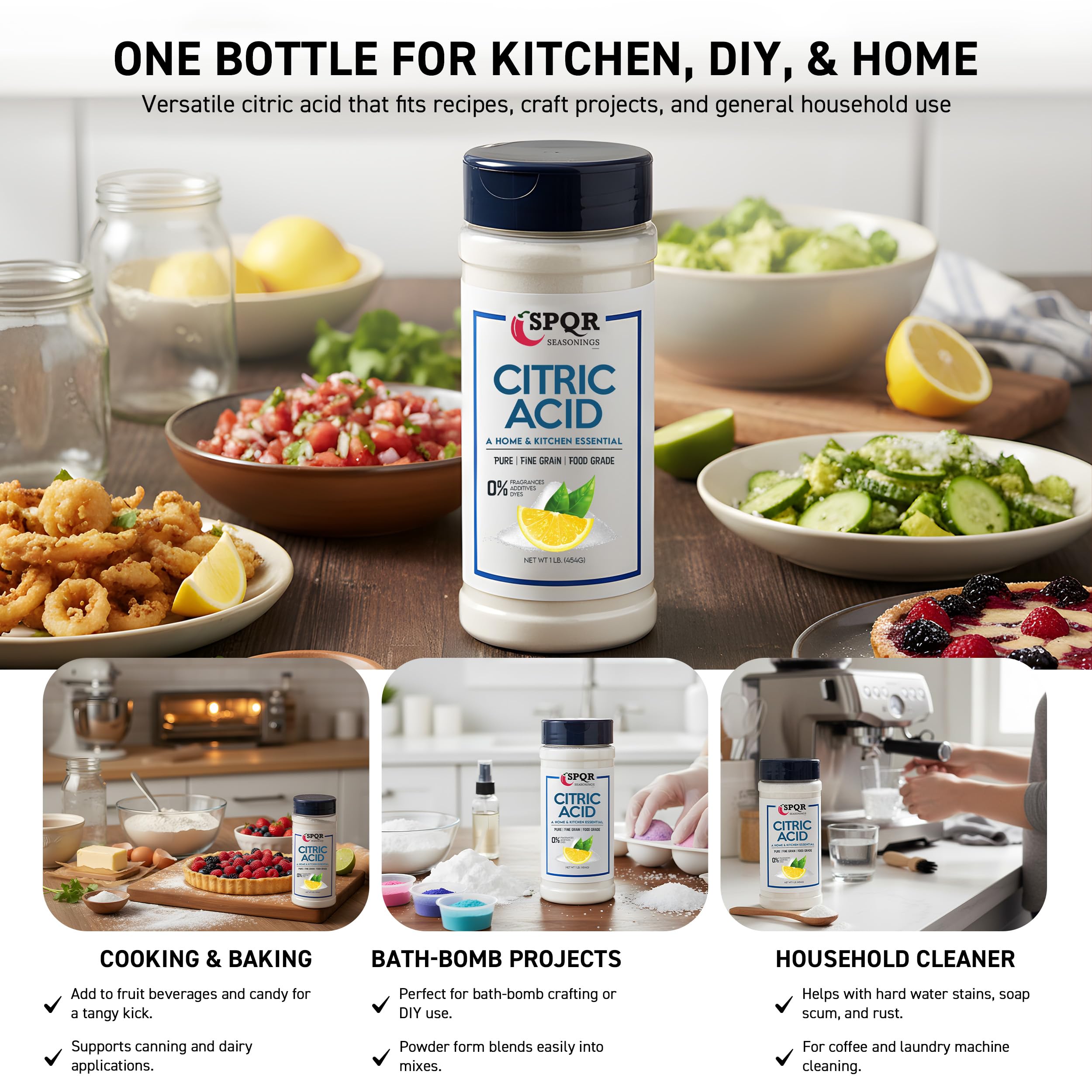 SPQR Seasonings citric acid for candy making—smooth texture and natural preservative.