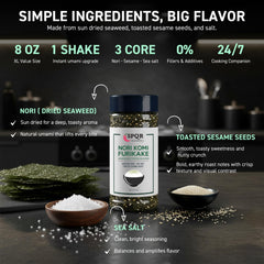 SPQR Nori Komi Furikake as a garnish for salads and vegetables