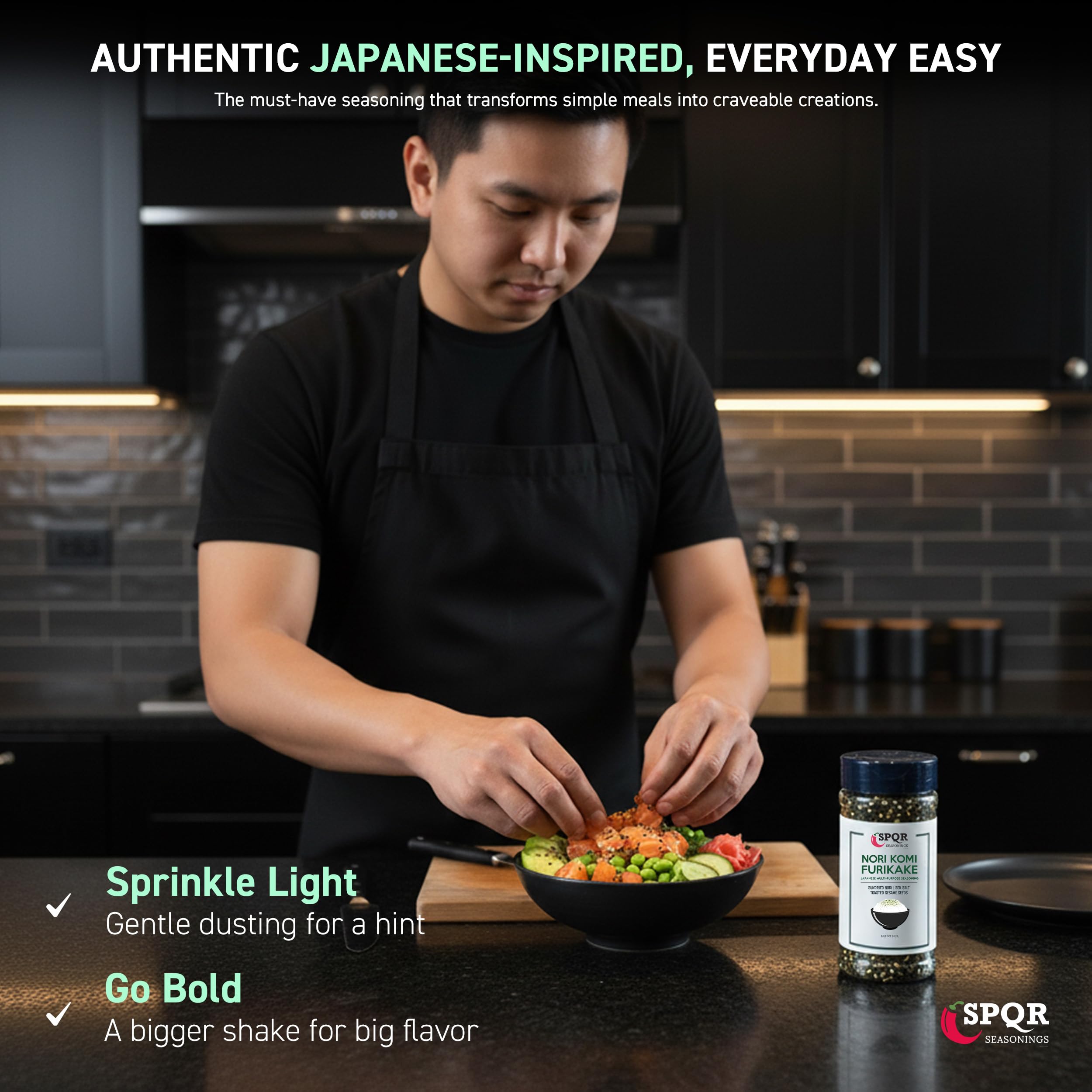 SPQR Nori Komi Furikake mixed into sauces for extra complexity