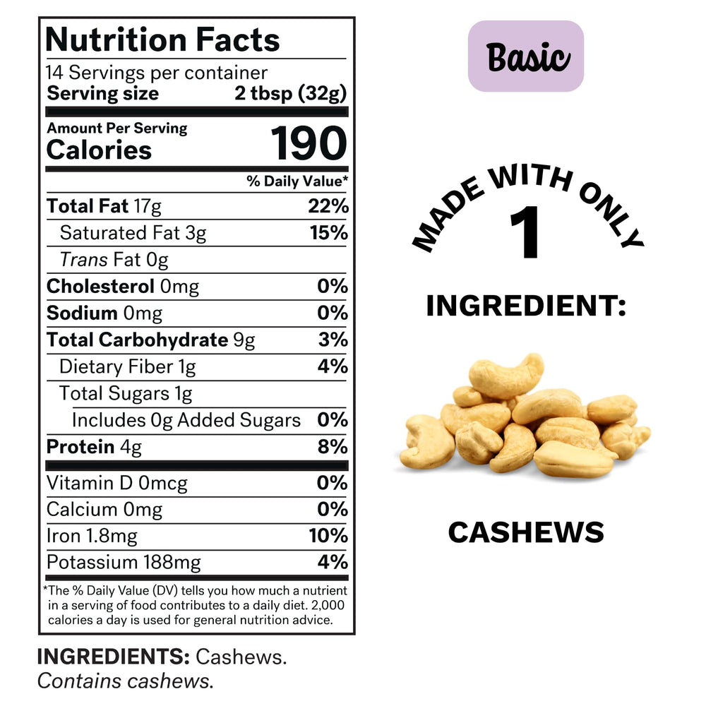 Spread The Love Basic Cashew Butter on toast for creamy flavor.