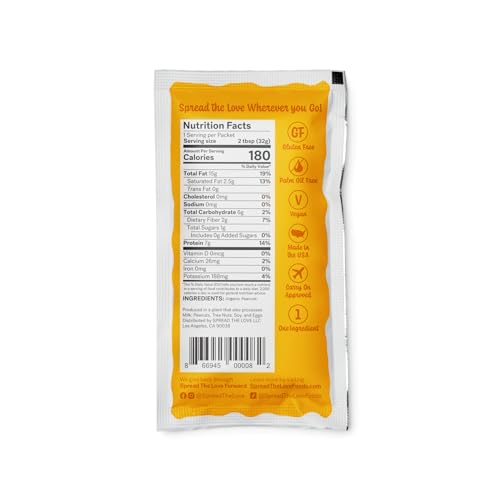 Spread The Love NAKED squeeze pack back view, single-serving vegan snack.