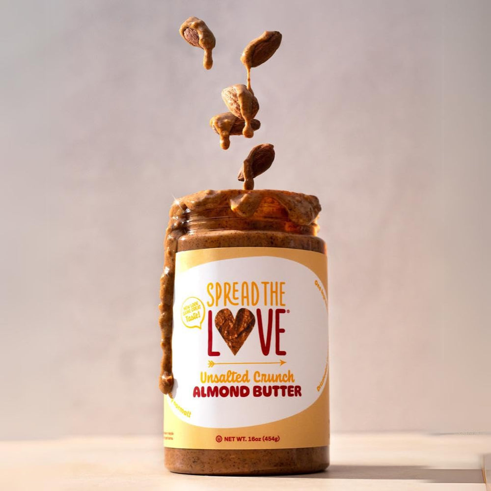 Spread The Love almond butter on pancakes for a rich, crunchy finish.