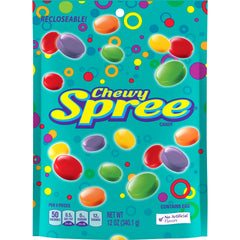 Spree Wonka chewy candy 12 oz pack front view with resealable bag.