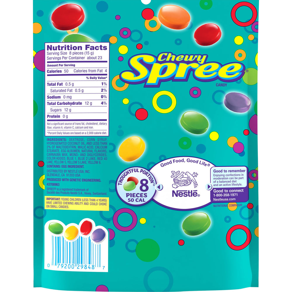 Spree Wonka chewy candy two-pack back view highlights convenience.