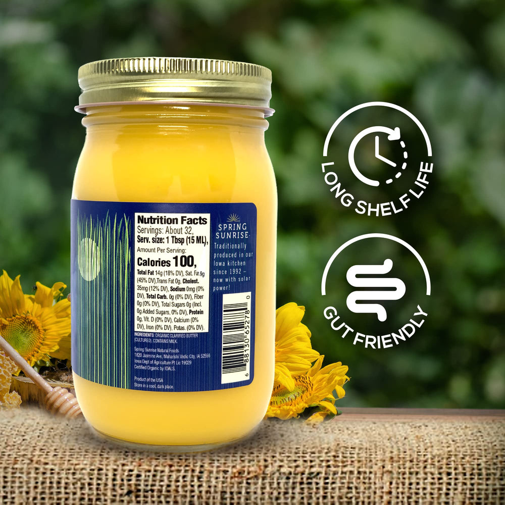 Spring Sunrise Ghee in skillet with vegetables for high-heat sauté