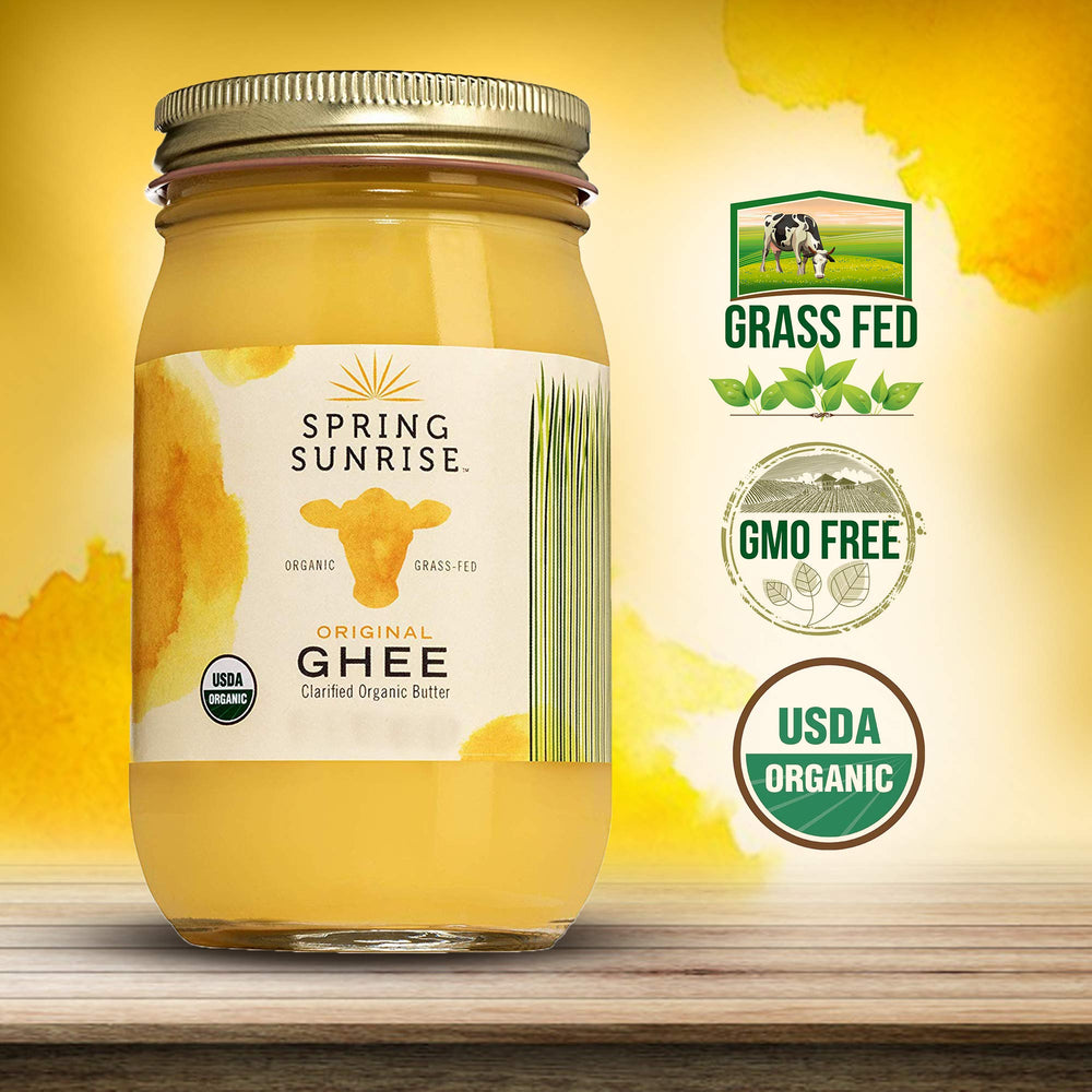 Spring Sunrise Ghee in a pan for high-heat sautéing.