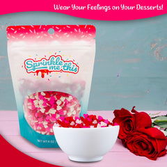 Red heart sprinkles perfect on cookies and cupcakes for Valentine treats