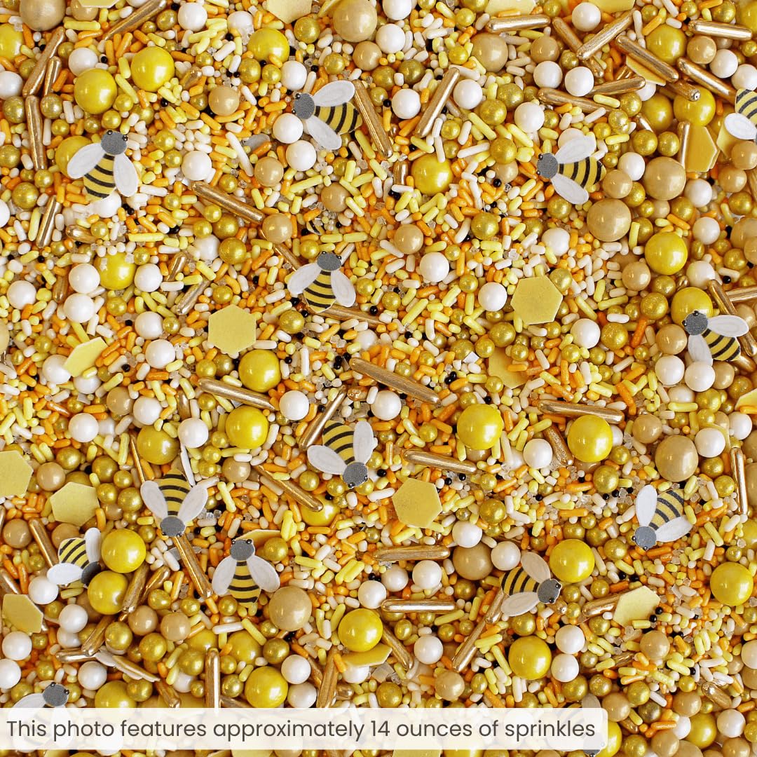 Gold metallic dragees from Sprinkle Pop add a sparkling touch to treats.