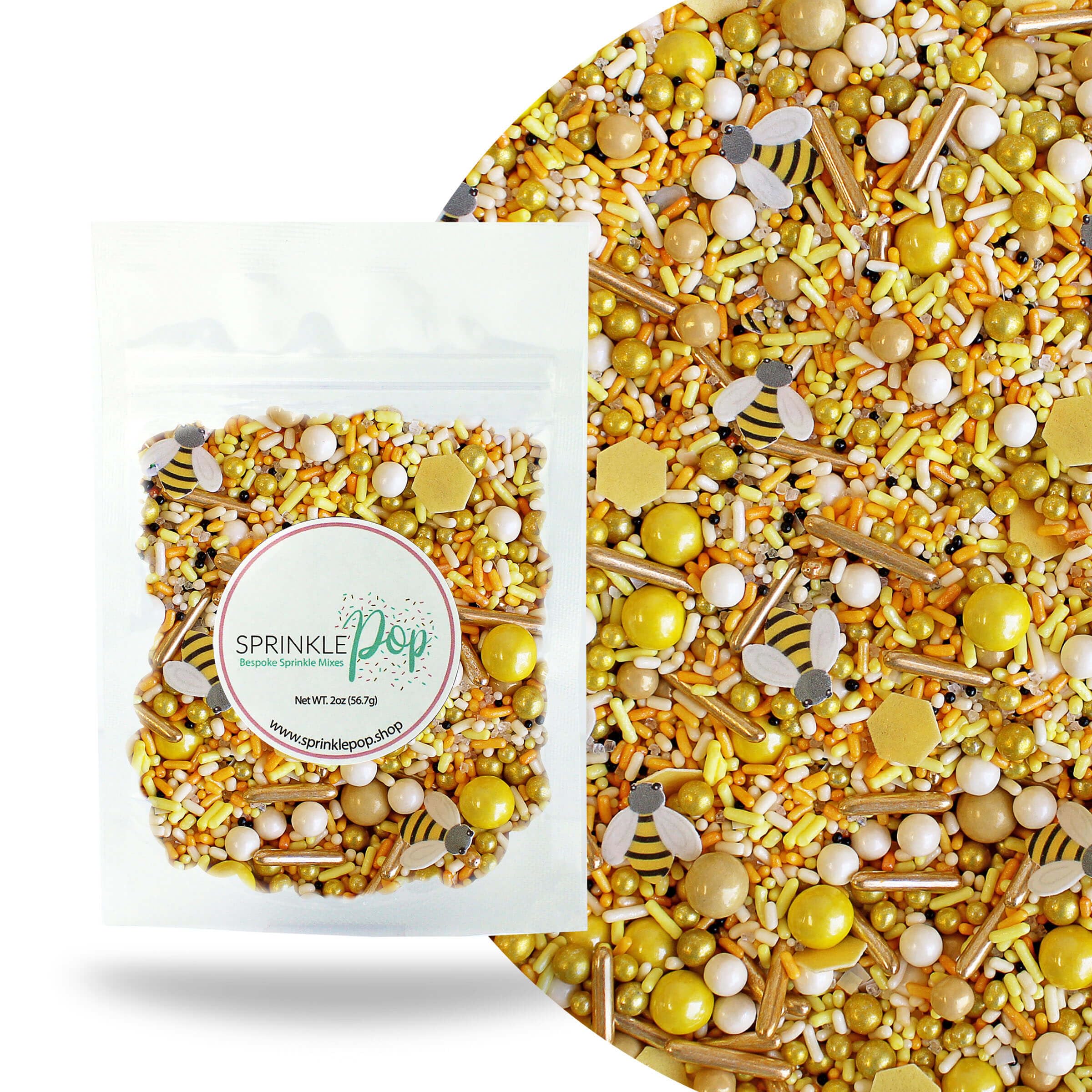 Sprinkle Pop Honey Bee Sprinkles add sunny, festive flair to desserts.