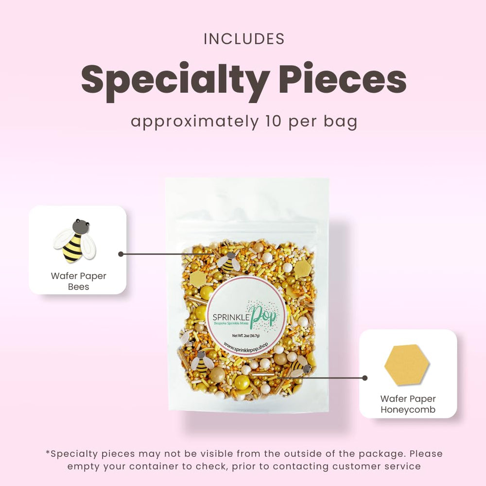 Honeycomb wafer papers from Sprinkle Pop for elegant bee-themed accents.
