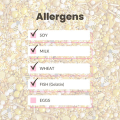 Close-up of Sprinkle Pop yellow gold sprinkles for bright color on cakes.