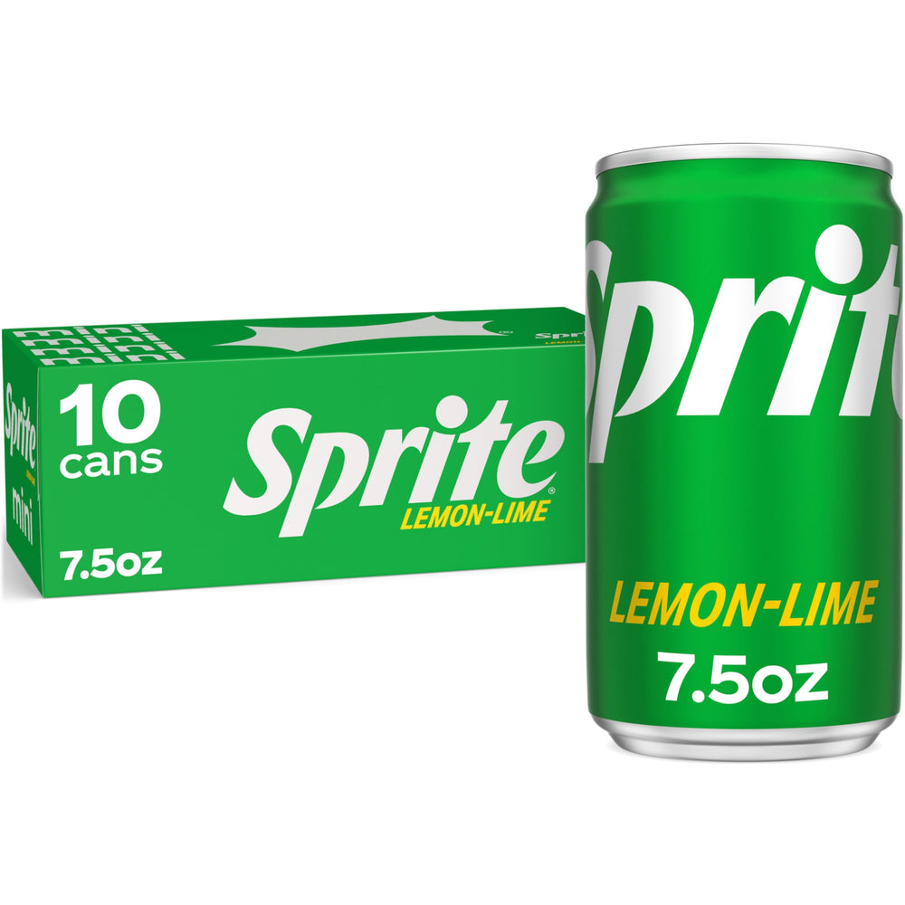 Sprite Lemon-Lime fridge pack with 10 cans ready for sharing.
