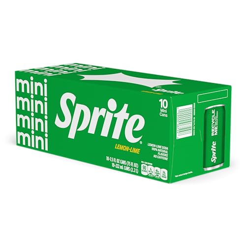 Sprite Lemon-Lime mini can pour captures crisp fizz in a chilled glass.