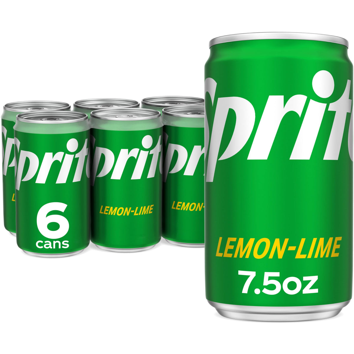 Sprite lemon-lime mini can 7-5oz, ideal for quick refreshment on the go