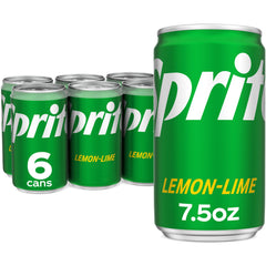 Sprite lemon-lime mini can 7-5oz, ideal for quick refreshment on the go