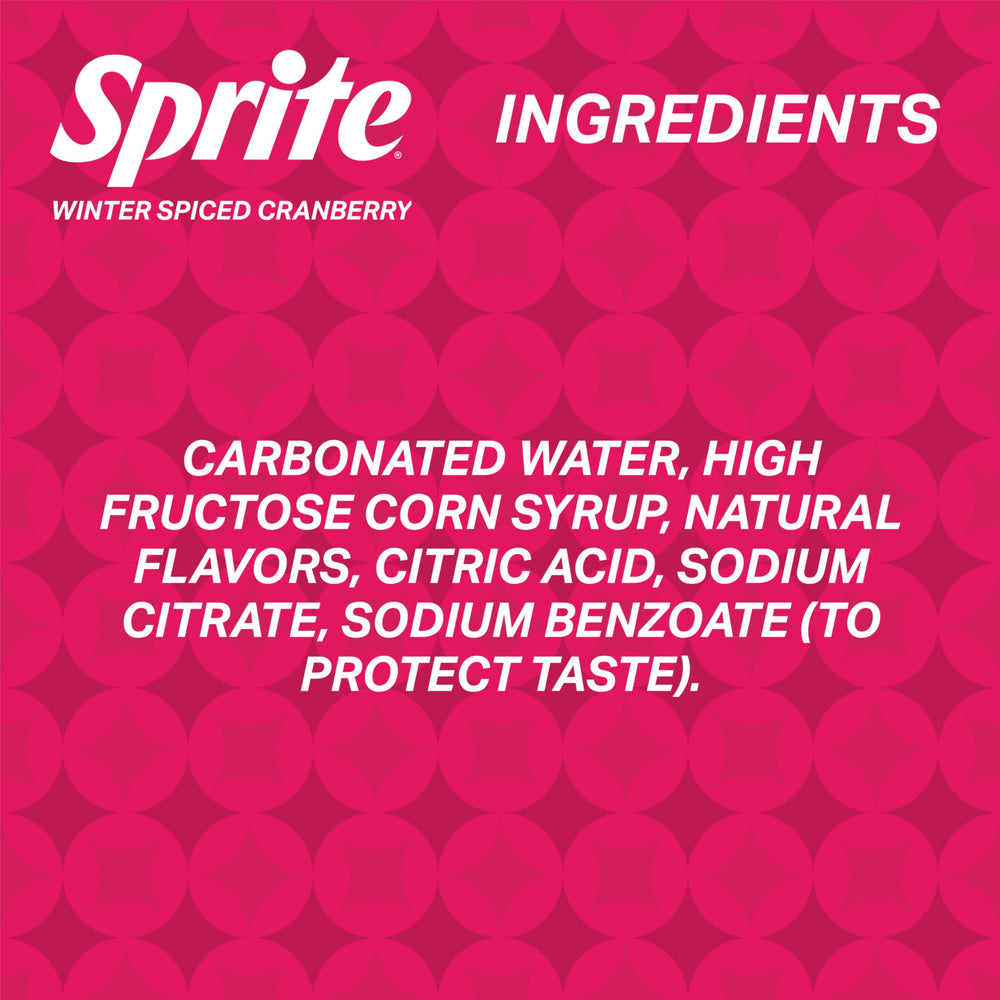 Sprite Winter Spiced Cranberry fridge pack ready for holiday gatherings.