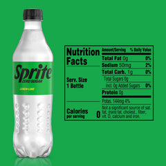Sprite Zero Sugar Lemon Lime can in a chilled glass showcases crisp citrus flavor