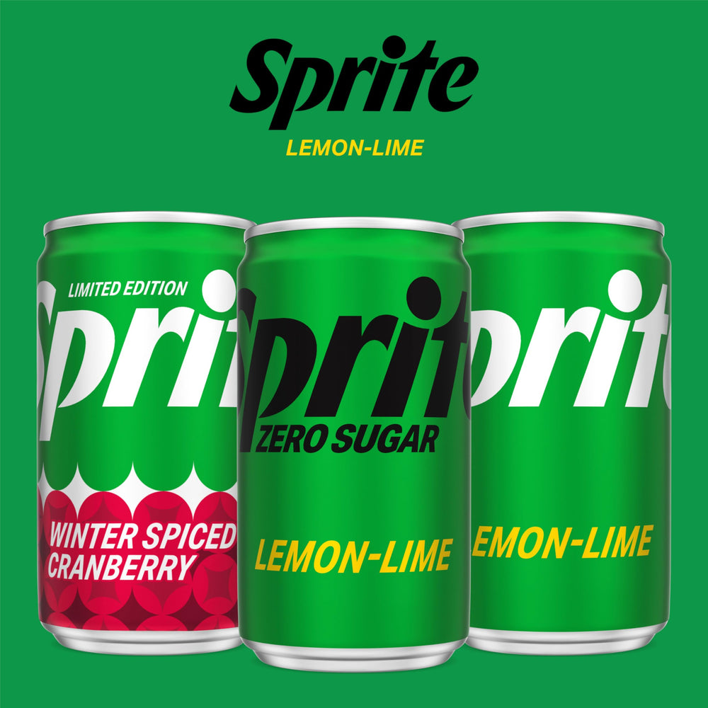 Glass of Sprite Zero Sugar Lemon Lime being poured on table